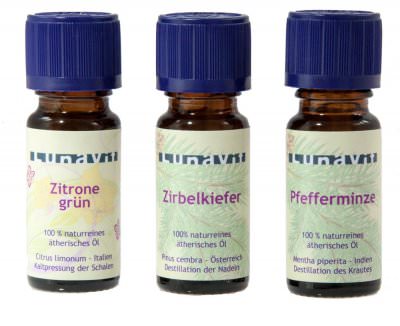Set of 3 Essential Oils with Lava Perl Bracelet Lavar